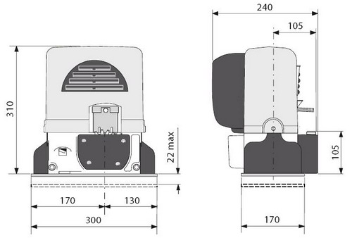 BX-64 привод габаритный размер